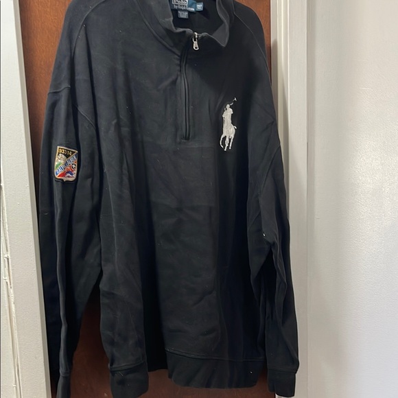 Polo Ralph Lauren Black Quarter-Zip Pullover p-wing snowbeach bear